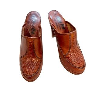 Vintage 70s Platform High Heel Clogs from Red Hot Size 9